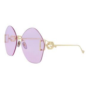 Gucci Womens Round/Oval Gold Gold Violet Fashion Designer Eyewear